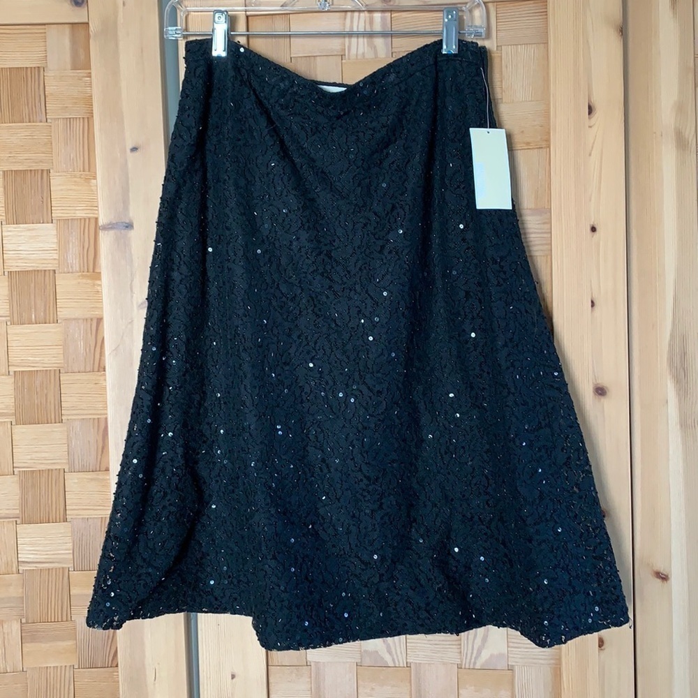 MICHAEL Michael Kors Black Lace Embellished Skirt 6
